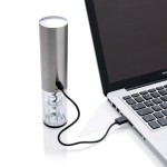 Electric wine opener in stainless steel, USB rechargeable grey colour