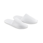 Hotel slippers, polyester, logo printable white colour