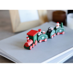 Printable wooden Christmas train, figurines mixed colour second ambient view