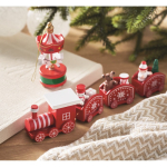 Printable wooden Christmas train, figurines third ambient view