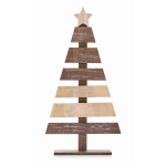 Printable Christmas tree decoration, wooden wood colour second view