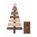 Printable Christmas tree decoration, wooden wood colour third view