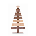 Printable Christmas tree decoration, wooden wood colour view with print area