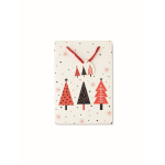 Small Christmas paper gift bag, festive theme white colour third view