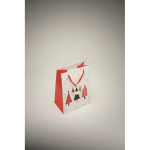 Small Christmas paper gift bag, festive theme white colour fourth photographic view
