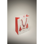 Medium Christmas paper gift bag, festive theme white colour fourth photographic view