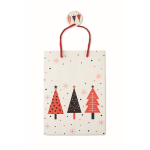 Medium Christmas paper gift bag, festive theme white colour fifth view