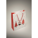 Large Christmas paper gift bag, festive theme white colour fourth photographic view