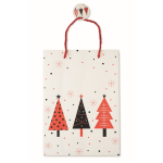 Large Christmas paper gift bag, festive theme white colour fifth view
