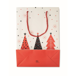 Large Christmas paper gift bag, festive theme white colour sixth view
