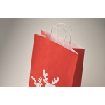 Small Christmas paper gift bag, EU made red colour second photographic view