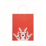 Small Christmas paper gift bag, EU made red colour third view