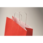 Small Christmas paper gift bag, EU made red colour fifth photographic view