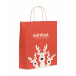 Medium Christmas paper gift bag, EU made red colour main view