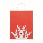 Large Christmas paper gift bag, EU made red colour third view
