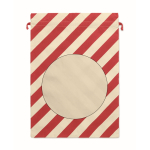 Large Christmas gift bag, drawstring closure, 50x70 cm red colour second view