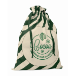 Large Christmas gift bag, drawstring closure, 50x70 cm green colour main view