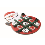 Wooden tic-tac-toe game, Christmas edition, Santa board red colour