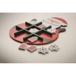Wooden tic-tac-toe game, Christmas edition, Santa board red colour second photographic view