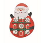 Wooden tic-tac-toe game, Christmas edition, Santa board red colour third view