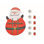 Wooden tic-tac-toe game, Christmas edition, Santa board red colour fourth view