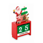 Christmas desk calendar, countdown mixed colour view with print area