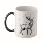 Ceramic mug, Christmas design, matching handle, 300 ml black colour