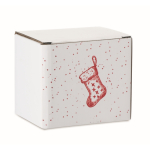 Ceramic mug, Christmas design, matching handle, 300 ml red colour third view