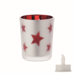 LED candle, glass jar, Christmas stars red colour