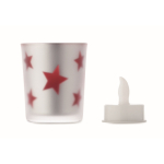 LED candle, glass jar, Christmas stars red colour fourth view