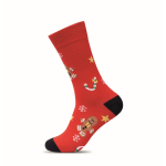 Pair of Christmas socks, customisable tag red colour seventh view