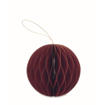 Foldable paper ornament, Christmas bauble shape red colour fourth view