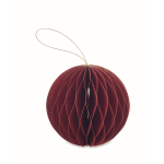 Foldable paper ornament, Christmas bauble shape red colour sixth view