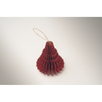 Foldable paper hanging ornament, Christmas tree shape red colour second photographic view