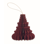 Foldable paper hanging ornament, Christmas tree shape red colour fourth view