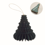Foldable paper hanging ornament, Christmas tree shape green colour