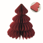 Foldable paper ornament, Christmas tree shape red colour