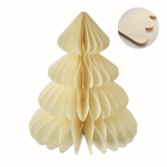 Foldable paper ornament, Christmas tree shape beige colour
