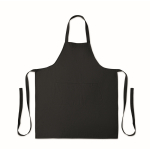 Apron, adjustable neck, front pockets, 240 g/m2 black colour fourth view