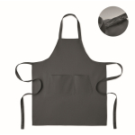 Apron, adjustable neck, front pockets, 240 g/m2 dark grey colour