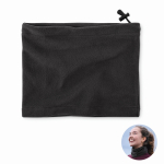 Adjustable fleece neck warmer, one size black colour