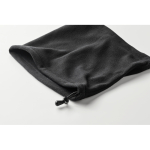 Adjustable fleece neck warmer, one size black colour third photographic view