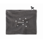 Adjustable fleece neck warmer, one size dark grey colour main view