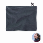 Adjustable fleece neck warmer, one size navy-blue colour