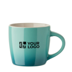 Ceramic mug, assorted colours, gradient design, 300 ml turquoise colour view with print area