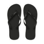Branded plastic flip-flops, beach, single colour black colour