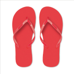 Branded plastic flip-flops, beach, single colour red colour