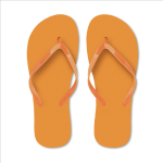 Branded plastic flip-flops, beach, single colour orange colour