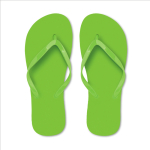 Branded plastic flip-flops, beach, single colour lime colour