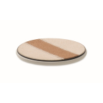 Wireless phone charger, cotton and cork, 15W white colour